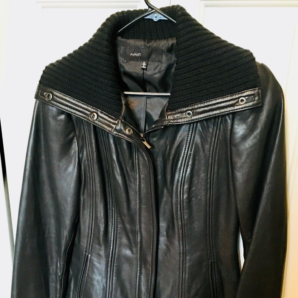 Avanti Black Genuine Leather Coat